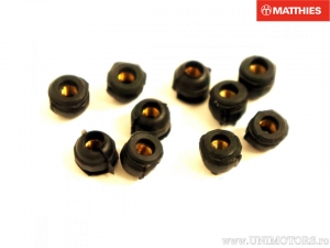 Set of 10 black rubber windshield M4 x 0.5 mm nuts - JM