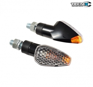 Set of triangular carbon turn signals - transparent glass - Teknix