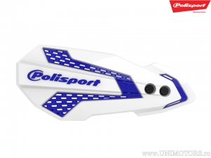Set plastice de schimb culoare alb albastru protectii maini MX Flow - Polisport