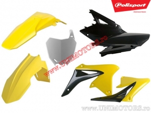 Set plastice (galbene / negre / albe) - Suzuki RM-Z 450 ('08-'17) - Polisport