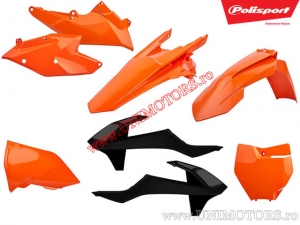 Set plastice (portocalii - negre) - KTM EXC 250 TPI / EXC 300 / EXC 300 TPI / EXC-F 250 / EXC-F 350 / 450 ('17-'19) - Polisport