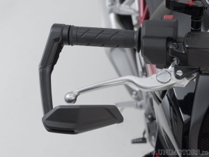 Set protezioni leve con paramani - alluminio - colore: nero - Honda CB750 Hornet ('22-) - SW-Motech
