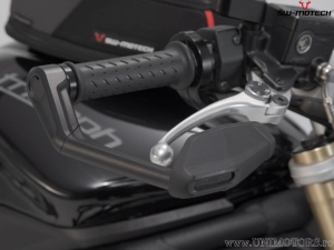 Set protezioni leve con paramani - materiale: alluminio - colore: nero - Triumph Street Triple 675 - SW-Motech