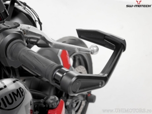 Set protezioni leve con paramani - materiale: alluminio - colore: nero - Triumph Trident 660 ('21-) - SW-Motech
