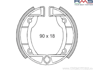 Set remblokken voor en achter - Bromfiets Piaggio Bravo / Boxer / Ciao / Si 2T AC 50cc - RMS