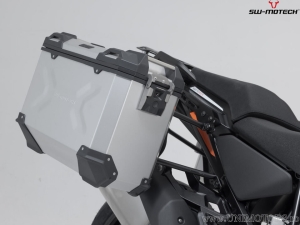 Set TRAX ADV argento (topcase + 2x sidecase + supporti PRO + ADV-RACK) - 150.0L - KTM 1290 Super Adventure ('21-) - SW-Motech
