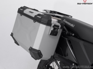 Set TRAX ADV argento (topcase + 2x sidecase + supporti PRO + ADVENTURE-RACK) - 150.0L - Kawasaki KLR 650 ('22-) - SW-Motech