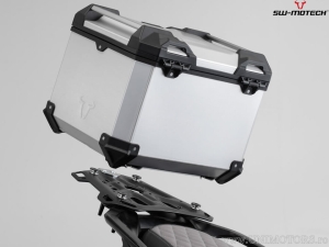 Set TRAX ADV argento (topcase + 2x sidecase + supporti PRO + ADVENTURE-RACK) - 158,0L - Suzuki DL 650 V-Strom ('16-) - SW-Motech