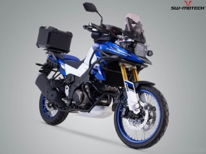 Set TRAX ADV nero (topcase TRAX + supporto + adattatore + blocco) - Suzuki V Strom 650 / 1000 / 1050 - SW-Motech