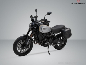 Set valigia laterale (sidecase) URBAN e supporto sinistro SLC - 16,5L - nero - modelli Ducati Scrambler - SW-Motech