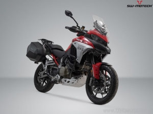 Set valigie laterali (sidecase) AERO ABS (2x25L) e supporti PRO - 50.0L - Ducati Multistrada V4 ('20-) - SW-Motech