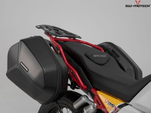 Set valigie laterali (sidecase) AERO ABS (2x25L) e supporti PRO - 50,0L - Moto Guzzi V85 TT ('19-'23) - SW-Motech