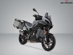 Set valigie laterali (sidecase) TRAX ADV L alluminio argento e supporti PRO - 90.0L - BMW S 1000 XR ('19-) - SW-Motech