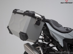 Set valigie laterali (sidecase) TRAX ADV L alluminio argento e supporti PRO - 90.0L - BMW S 1000 XR ('19-) - SW-Motech