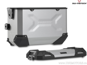 Set valigie laterali (sidecase) TRAX ADV L alluminio argento e supporti PRO - 90.0L - Ducati Multistrada 1260 ('18-) - SW-Motech