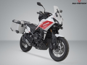 Set valigie laterali (sidecase) TRAX ADV L alluminio argento e supporti PRO - 90.0L - Moto Morini X-Cape 650 ('21-) - SW-Motech