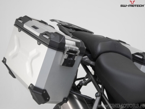 Set valigie laterali (sidecase) TRAX ADV L alluminio argento e supporti PRO - 90.0L - Triumph Tiger1200/Explor ('11-) - SW-Motec