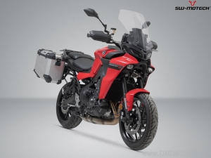 Set valigie laterali (sidecase) TRAX ADV L alluminio argento e supporti PRO - 90.0L - Yamaha Tracer 9 modelli ('20-) - SW-Motech