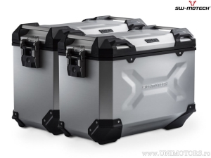 Set valigie laterali (sidecase) TRAX ADV L alluminio colore argento e supporti PRO - 90,0L - Honda NT1100 ('21-) - SW-Motech