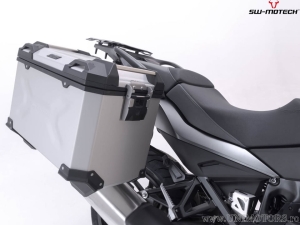 Set valigie laterali (sidecase) TRAX ADV L alluminio colore argento e supporti PRO - 90,0L - Honda NT1100 ('21-) - SW-Motech