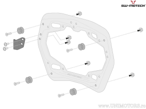 Set valigie laterali (sidecase) TRAX ADV L alluminio colore argento e supporti PRO - Honda CB500X / CB500F / CBR500R - SW-Motech