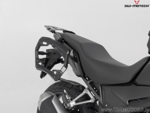 Set valigie laterali (sidecase) TRAX ADV L alluminio colore nero e supporti PRO - Honda CB500X / CB500F / CBR500R - SW-Motech