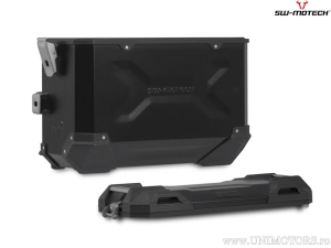 Set valigie laterali (sidecase) TRAX ADV L alluminio nero e supporti EVO - 90.0L - Kawasaki Versys 650 ('14-) - SW-Motech
