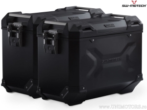 Set valigie laterali (sidecase) TRAX ADV L alluminio nero modello US e supporti PRO - 90,0L - Ducati Multistrada V4 (20-) - SW-M