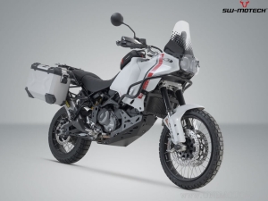 Set valigie laterali (sidecase) TRAX ADV L/M alluminio argento e supporti PRO - 82.0L - Ducati DesertX (22-) / Rally ('23-) - SW