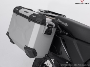 Set valigie laterali (sidecase) TRAX ADV L/M alluminio argento e supporti PRO - 82,0L - Kawasaki KLR 650 ('22-) - SW-Motech