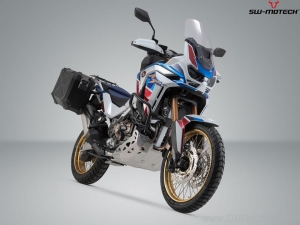 Set valigie laterali (sidecase) TRAX ADV L/M alluminio colore nero e supporti PRO - Honda CRF1100L / Adv Sp ('19-) - SW-Motech