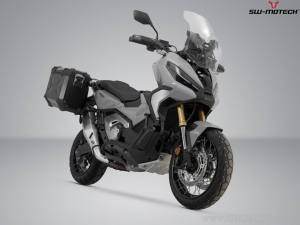 Set valigie laterali (sidecase) TRAX ADV L/M alluminio colore nero e supporti PRO - Honda X-ADV ('20-) - SW-Motech