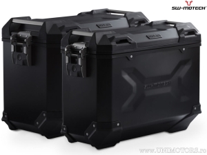 Set valigie laterali (sidecase) TRAX ADV L/M alluminio nero e supporti EVO - 82,0L - Suzuki DL 650 V-Strom ('04-'10) - SW-Motech