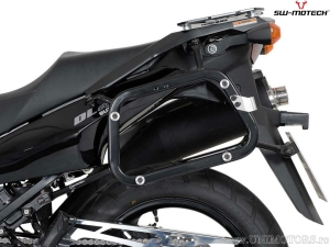 Set valigie laterali (sidecase) TRAX ADV L/M alluminio nero e supporti EVO - 82,0L - Suzuki DL 650 V-Strom ('04-'10) - SW-Motech