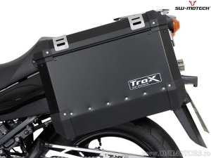 Set valigie laterali (sidecase) TRAX ADV L/M alluminio nero e supporti EVO - 82,0L - Suzuki DL 650 V-Strom ('04-'10) - SW-Motech
