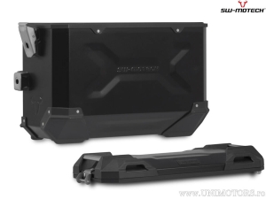 Set valigie laterali (sidecase) TRAX ADV L/M alluminio nero e supporti PRO - 82.0L - Triumph Tiger 800 modelli ('10-) - SW-Motec