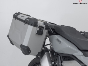 Set valigie laterali (sidecase) TRAX ADV L/M in alluminio colore argento e supporti PRO - Honda X-ADV ('20-) - SW-Motech