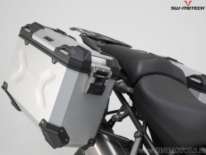 Set valigie laterali (sidecase) TRAX ADV M al. argento e supporti PRO - 74,0L - Triumph Tiger1200/Explor ('11-) - SW-Motech