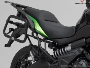 Set valigie laterali (sidecase) TRAX ADV M alluminio argento e supporti EVO - 74,0L - Kawasaki Versys 650 ('14-) - SW-Motech