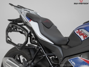 Set valigie laterali (sidecase) TRAX ADV M alluminio argento e supporti PRO - 74,0L - BMW S 1000 XR ('15-'19) - SW-Motech