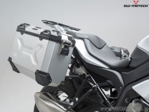 Set valigie laterali (sidecase) TRAX ADV M alluminio argento e supporti PRO - 74,0L - BMW S 1000 XR ('15-'19) - SW-Motech