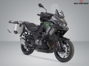 Set valigie laterali (sidecase) TRAX ADV M alluminio argento e supporti PRO - 74,0L - Kawasaki Versys 1000 / 1000 S ('18-) - SW-