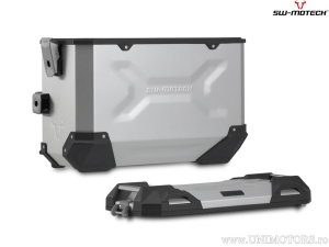 Set valigie laterali (sidecase) TRAX ADV M alluminio colore argento e supporti PRO - 74.0L - Honda NT1100 ('21-) - SW-Motech