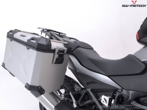 Set valigie laterali (sidecase) TRAX ADV M alluminio colore argento e supporti PRO - 74.0L - Honda NT1100 ('21-) - SW-Motech
