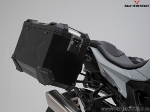 Set valigie laterali (sidecase) TRAX ADV M alluminio nero e supporti PRO - 74,0L - BMW S 1000 XR ('19-) - SW-Motech