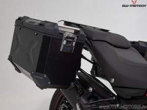 Set valigie laterali (sidecase) TRAX ADV M alluminio nero e supporti PRO - 74,0L - Ducati Multistrada 1200/1260/950/V2 - SW-Mote