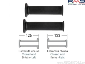 Set von Cross - Enduro - Trial Lenkergriffen Domino - Farbe: schwarz (Länge: 123-126 mm) - RMS