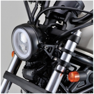 Short Black Aluminum Headlight Bracket for Fork D35 mm - JM