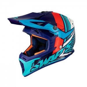 SIFAM - Casco Offroad SWAP's S818 - blanco / rojo / azul [S]