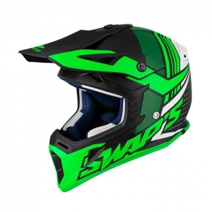 SIFAM - Casco Offroad SWAP's S818 - negro / blanco / verde mate [S]
